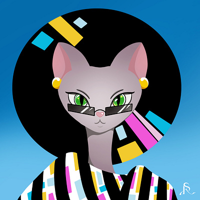 Fashion Cat 2d art drawing fashion cat illustration