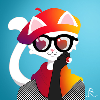 Fashion Cat 2d art drawing fashion cat illustration