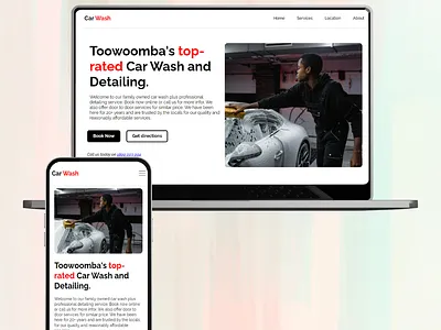 Car Wash mock website UI figma ui web design website
