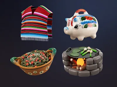 Mexico vol. 1 3d 3d illustration character design cinema 4d icon icon design illustration ilustracion kid mexico