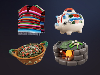 Mexico vol. 1 3d 3d illustration character design cinema 4d icon icon design illustration ilustracion kid mexico