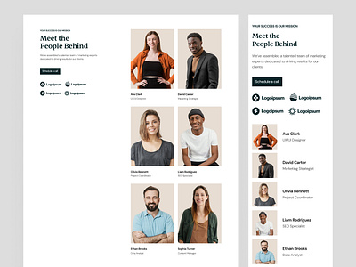 Team Section · Koala UI aesthetics branding clean design design system figma illustration koala landing landing page minimal team team section template ui ui design ui kit