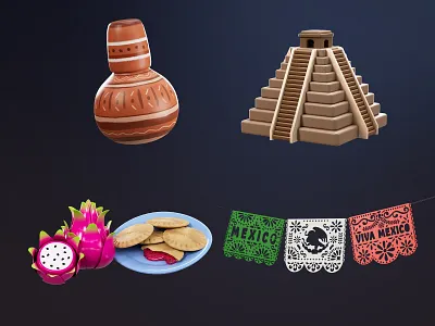 Mexico vol. 1 3d 3d illustration character design cinema 4d icon icon design illustration ilustracion mexico
