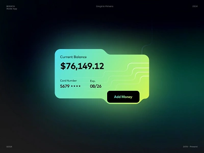 Card | UI - Digital Wallet App | BENSCH app balance card component currency digital wallet finance interface ui ui ux user interface ux wallet
