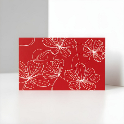 Red Card card design floral graphic design red