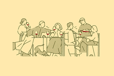 Melbourne Food & Wine — Drink these now: cool-weather reds character design design drawing halftone illustration riso