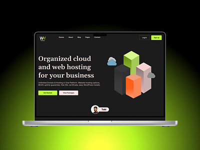 The hero section of a 'wehost' web hosting company branding design figma graphic design ui ui design web design