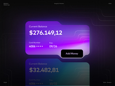 Card | UI - Digital Wallet App | BENSCH app bank card crypto currency design digital interface ui ui ux wallet