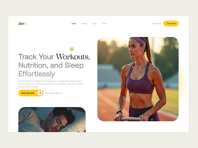 Zenfit hero section branding design design inspiration fitness website health tracking website health website health website design ui ux web design website design