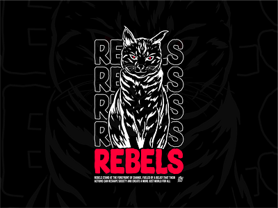 Rebels Cat animal apparel cat lovers concept design digital drawing drawing graphic design illustration procreate tshirt