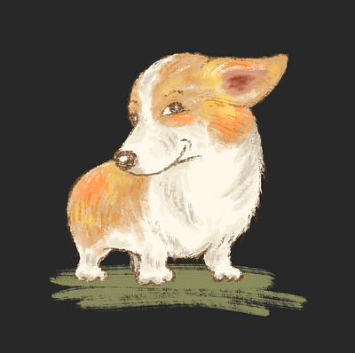 Scheming Corgi animal character dog illustration pet puppy