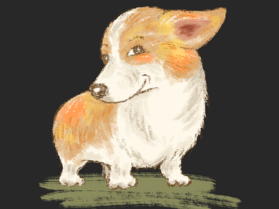 Scheming Corgi animal character dog illustration pet puppy