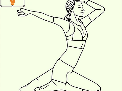 Stretching yoga pose outline vector cartoon illustration graphic design