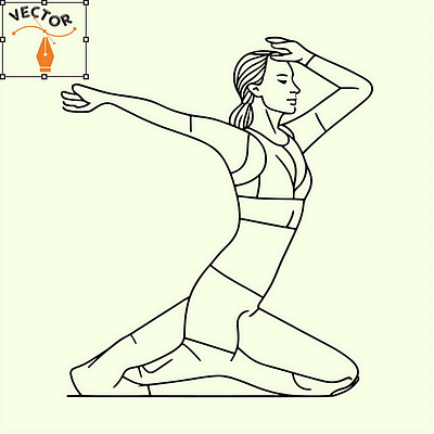 Stretching yoga pose outline vector cartoon illustration graphic design