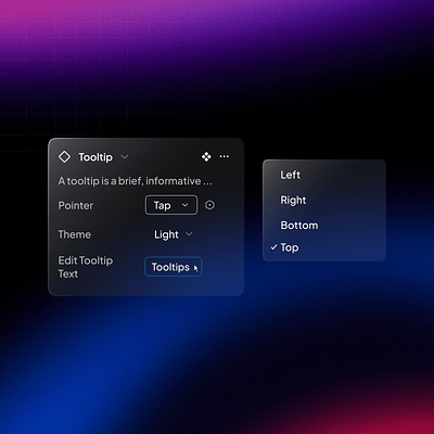 Tooltip properties - UnifiedUI components design figma minimal properties tooltip ui unified ui unifiedui ux variants website