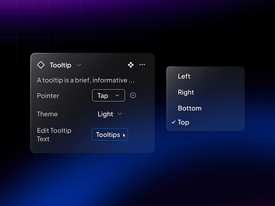 Tooltip properties - UnifiedUI components design figma minimal properties tooltip ui unified ui unifiedui ux variants website