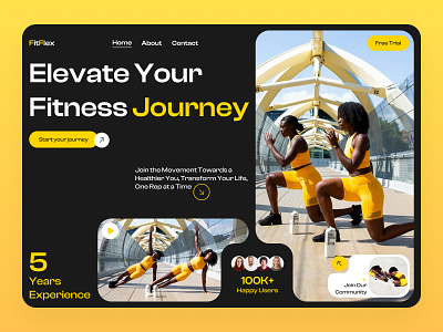 Fitness Website Header app app design design design inspiration dribble figma fitness fitness design fitness header fitness web header design health health and wellness typography ui ux uxui web web design web header