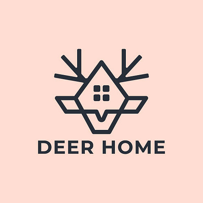 Deer Home - Logo Design brown