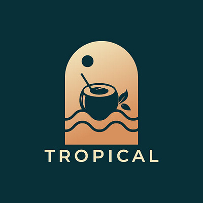 Tropical Coconut - logo design healthy