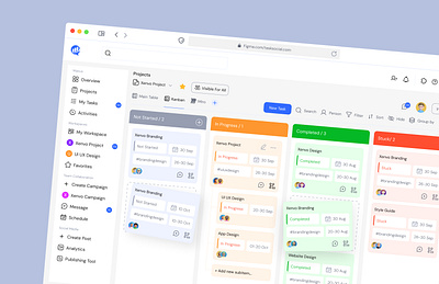 Project Management Redefined | Kanban View app ui ux kanban view project management tool project management webapp task assigned task management app task view ui ui ux design user interface web dashboard webapp ui ux