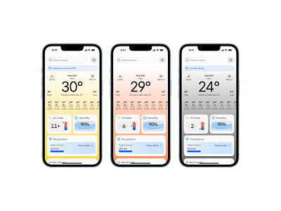 Mobile weather app app design figma ui ux