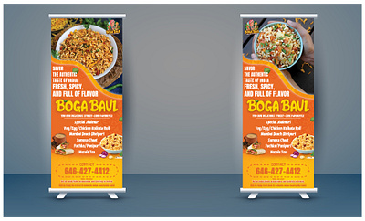 Restaurant Roll Up Banner design. banner design brand kit branding graphic design logo logo design restaurant logo