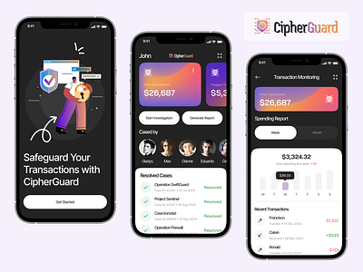 CipherGuard - Sanction scanner aicompliance aidriven cipherguard figma figmadesign fintech transactionsecurity uidesign