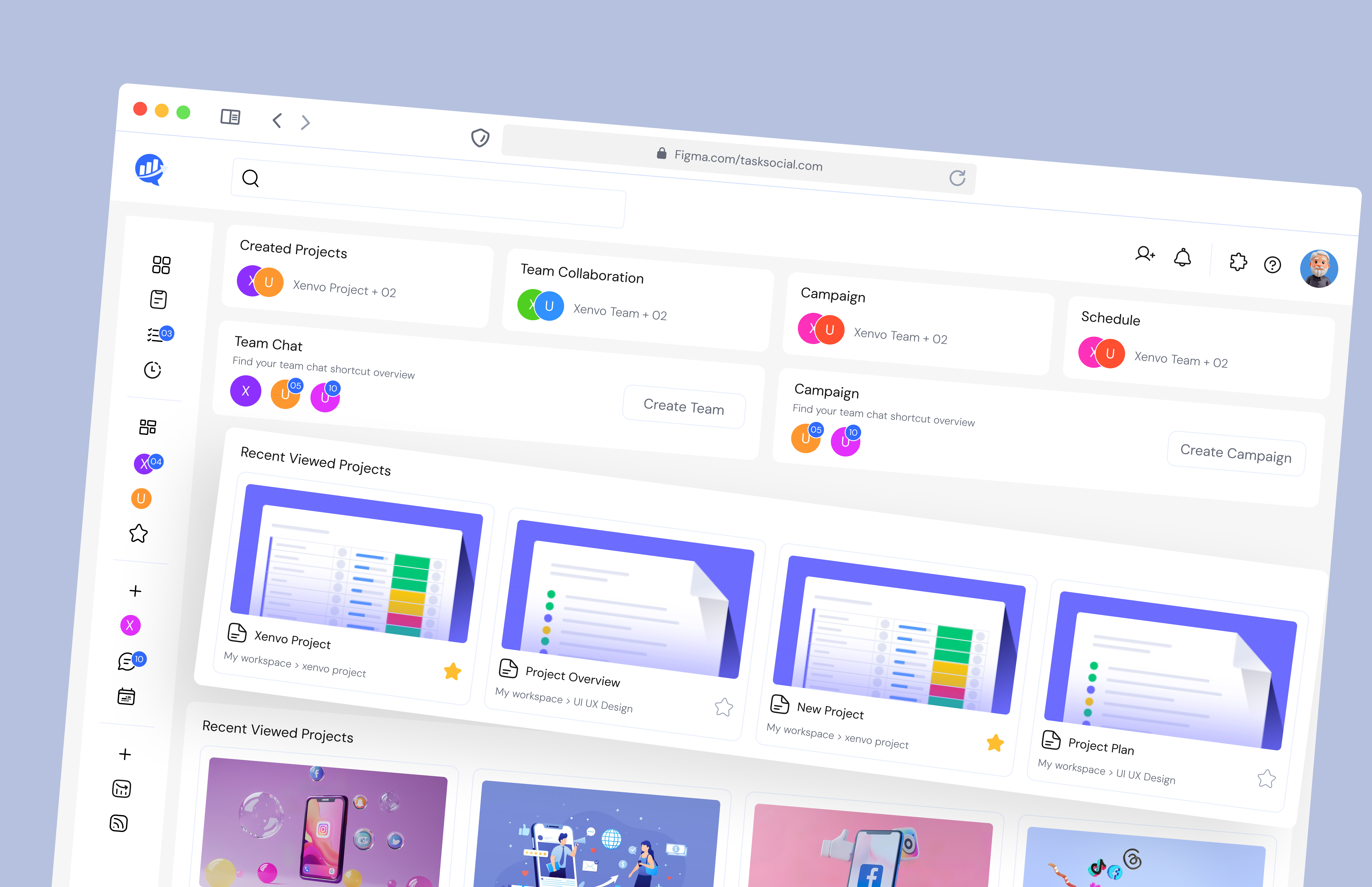 Project/Team Management Webapp app design app ui ux campaign management app social media campaign task management app team chat team collaboration team management app to do list app user interface user interface design webapp ui ux