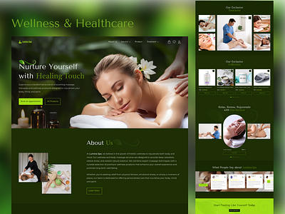 Wellness & Healthcare Website Design beauty bodymassage homepage mackup product salon skincare spa style treatment trendy trendyui ui websitedesign wellness wellnesslandingpage