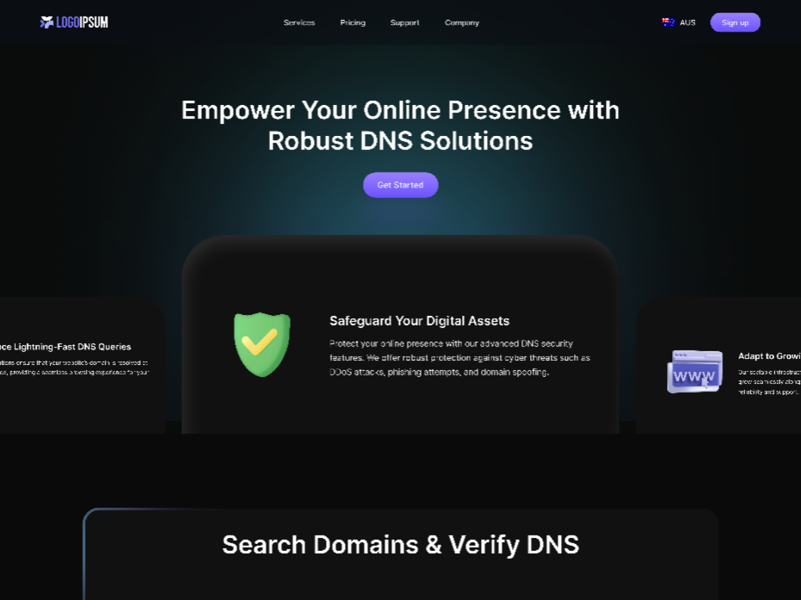 Domain Name System - Landing Page design ui ui design uidesign uiux ux