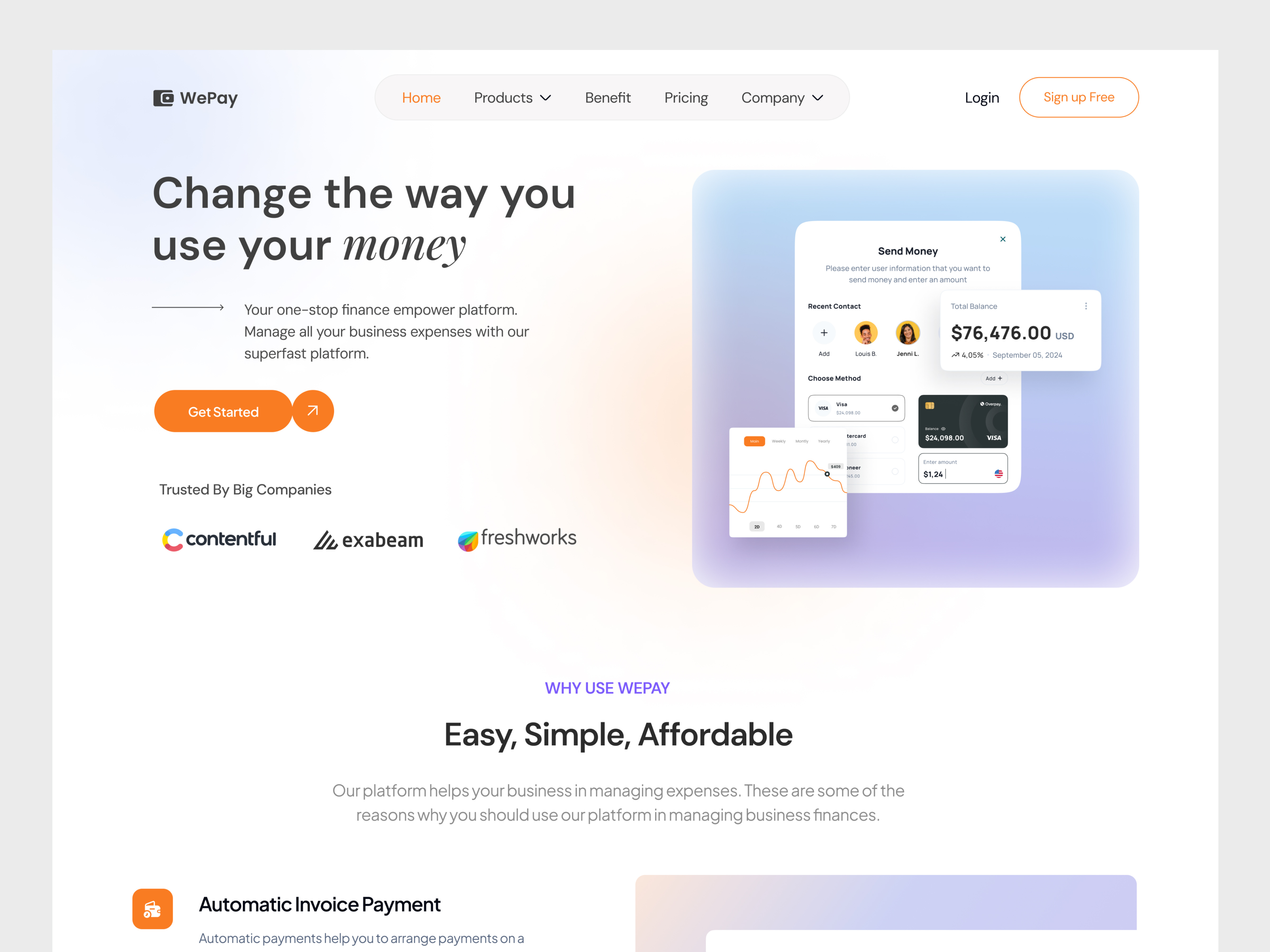 Example of Finance Website Design