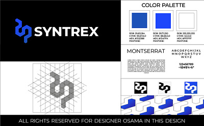 SYNTREX-LOGO DESIGN blue branding graphic design guideline illustration logo