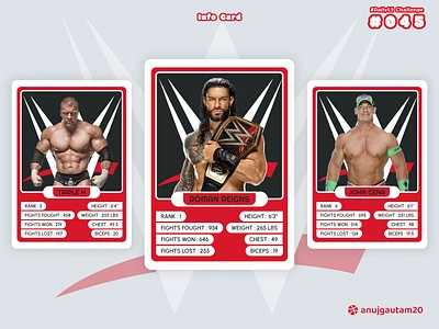 💥#DailyUI Challenge #045: Info Card [WWE Trump Cards]💥 045 45 app branding creativity dailyui dailyui045 dailyui45 design dribbble graphic design illustration info card minimalistic trending typography ui uiux ux wwe