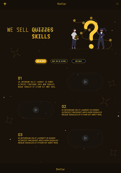 Stellar Quiz App branding graphic design ui