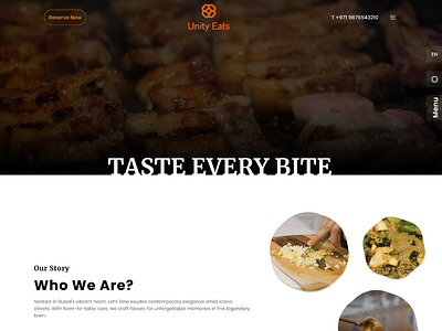 Unity Eats - Restaurant Website Landing Page design ui ui design uidesign uiux ux