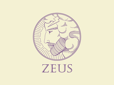 Zeus Vintage Logo branding cloud engraving evgraving god greece light lightning logo nature retro sky sun vintage zeus