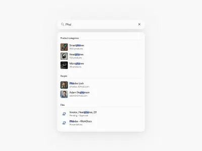 Search 🪄 black blue clean component dailyui design figma files gray minimal people product search sketch ui uiux ux white