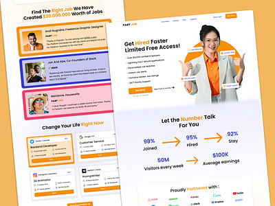 FASTJOB — Job Hiring Landing Page best branding creative hiring hiring job job hiring jog landing page landing page landing page ui ux responsive design top landing page ui ui design ux design ui ux design web design website ui ux wireframes