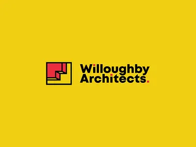 Willoughby Architects architects branding design graphic design identity illustration logo logo design vibrant visual visual identity w logo yellow