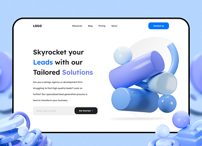 SaaS Product Hero Section figma home homepage lead agency lead product saas saas product ui ux webdesign