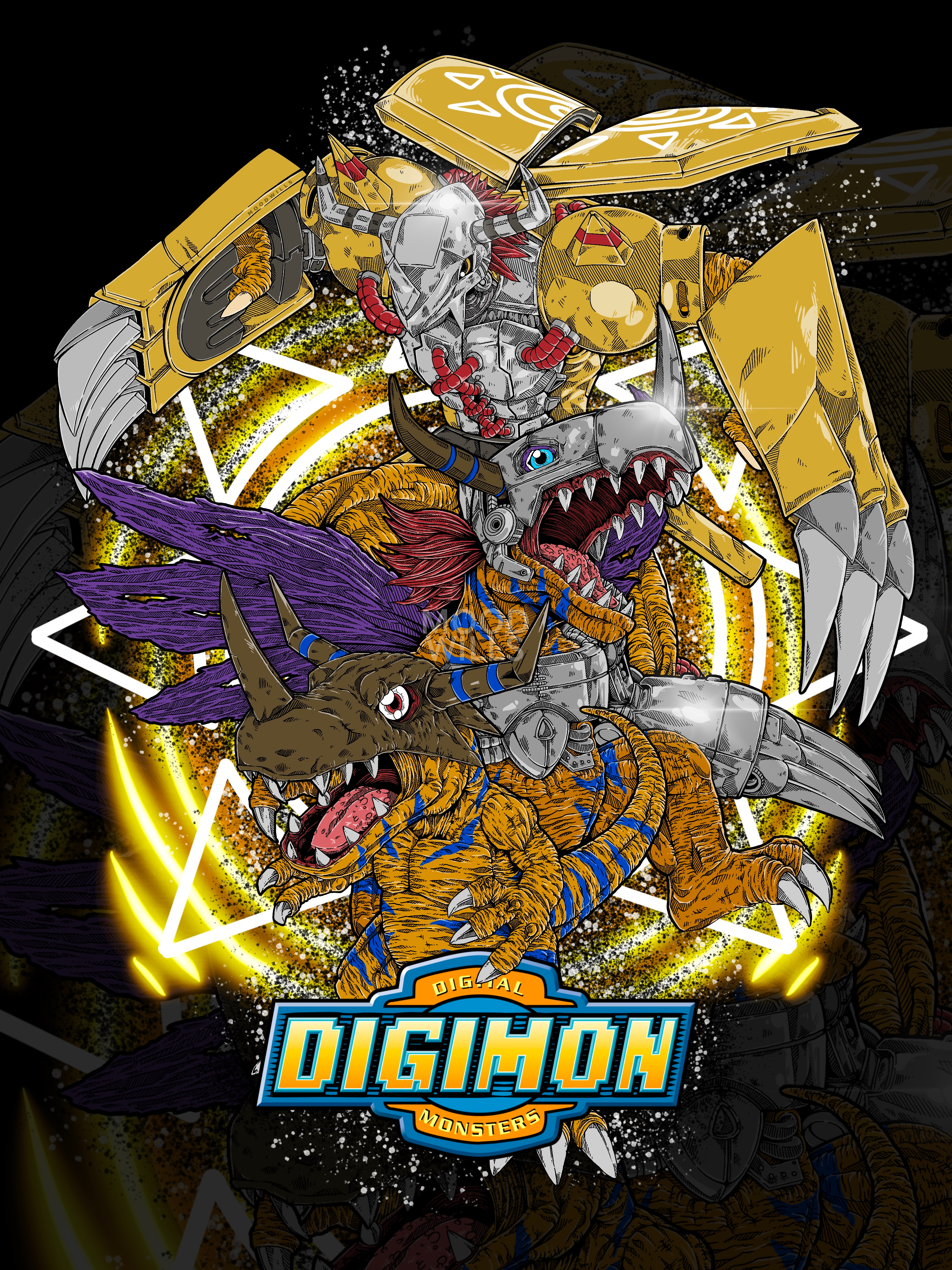 Fanart | Agumon Shinka | Digimon Adventure 2dart cartoon character illustration digimon fanart illustration illustration art illustrator tshirtdesign