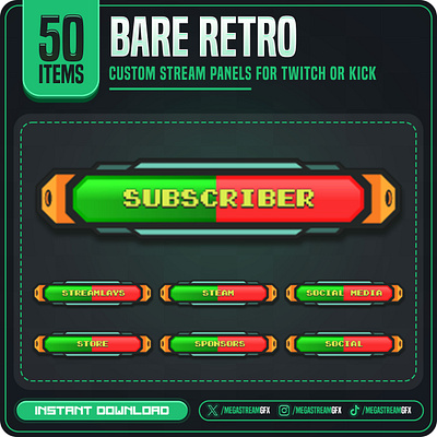 Retro Stream Panels (x50) - Stream Panels Package starling theme panels