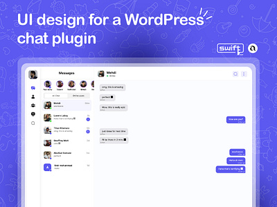 UI design for a WordPress chat plugin Swiftchat plugin alirezasaddeghi graphic design plugin ui wordpress وردپرس