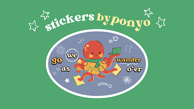 Stickers by PONYO animals cute graphic design school stickers