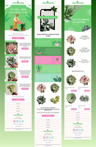 Email Designs for Plants Brand newsletter