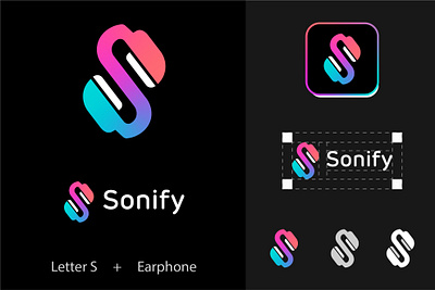 Sonify Branding Modern Logo Design abstract logo app logo best logo brand identity brand logo branding logo design modern logo s letter s logo s modern logo s tech tech logo