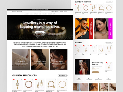 jewelry e-commerce website design design dropshipping dropshipping website ecommerce ecommerce store jewelerry jewelry landing page shopify shopify store shopify theme ui design web design website website design