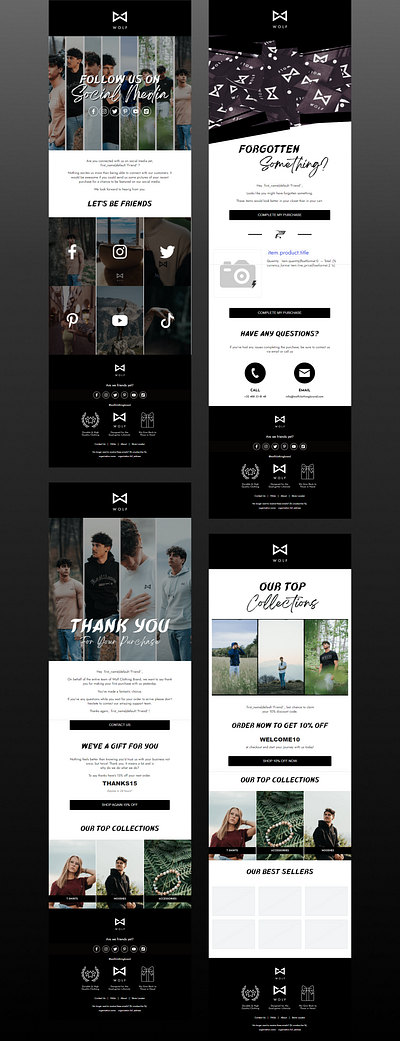 Email Designs for Clothing Brand newsletter