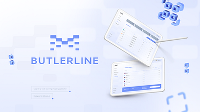 Butlerline- logo for QR code shopping application app bow tie branding graphic design logo logo app pixel qr code ui ux uxui vector