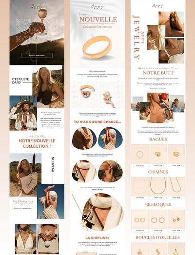 Email Designs for Jewelry Brand newsletter